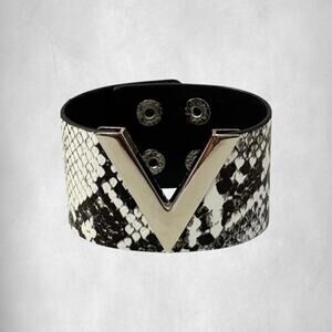 V Shape Wide Charm Cuff Wrap Bracelet